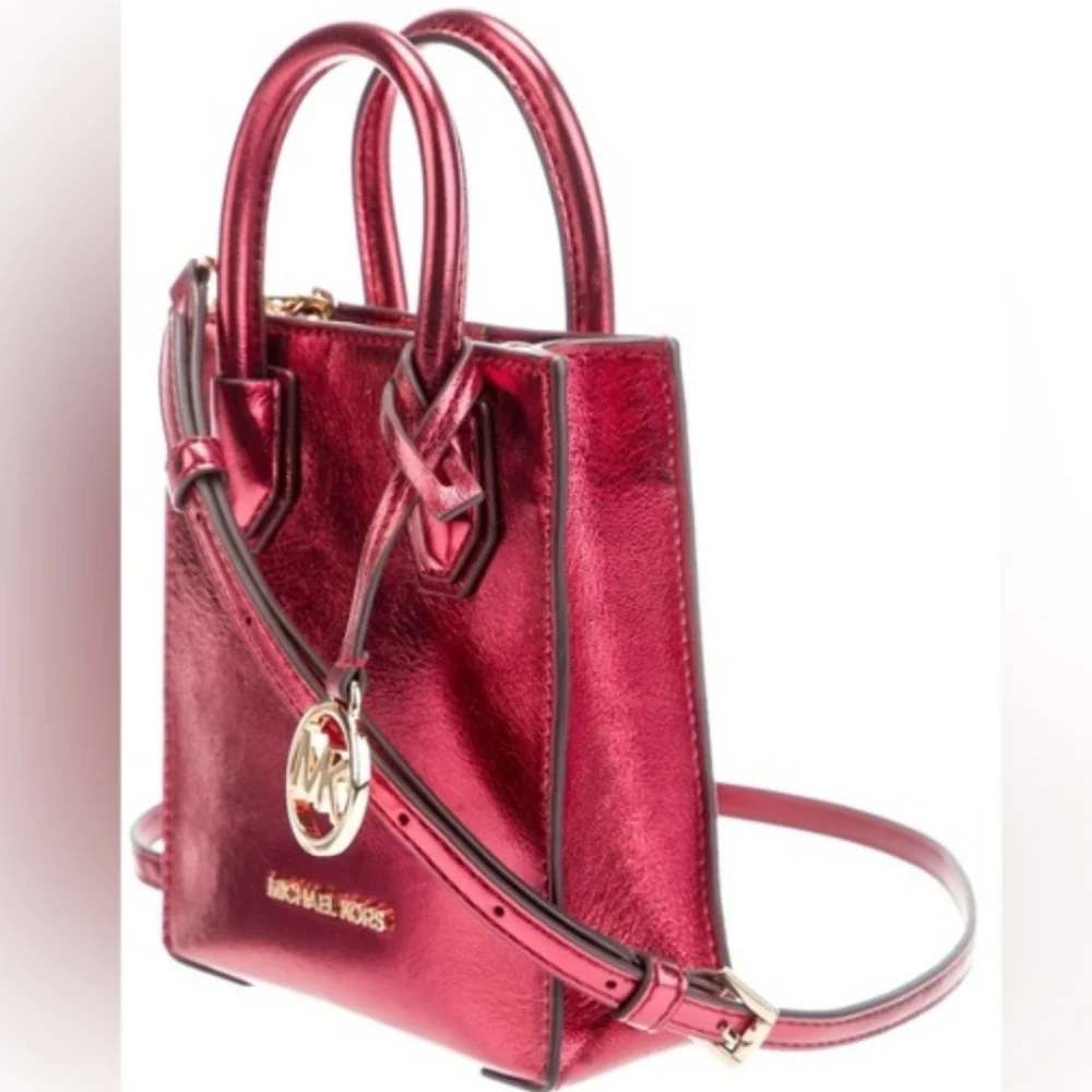 Michael Kors Metallic Red Mini Tote Crossbody NwT